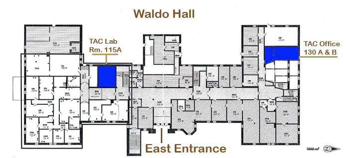 Waldo Hall floor plan, 1st floor